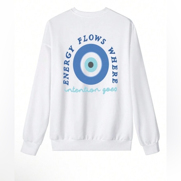 Womens Inspirational Karma Oversized Sweater - Energy flows where intention goes - Picture 2 of 5